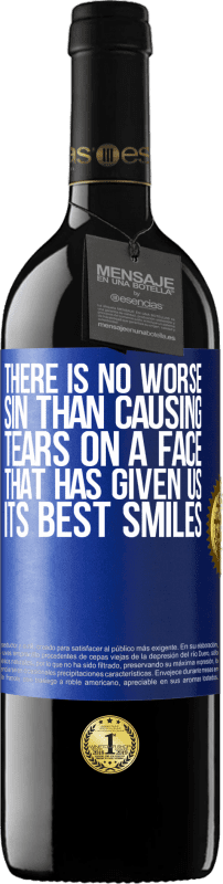 39,95 € Free Shipping | Red Wine RED Edition MBE Reserve There is no worse sin than causing tears on a face that has given us its best smiles Blue Label. Customizable label Reserve 12 Months Harvest 2016 Tempranillo