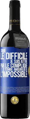 39,95 € Envoi gratuit | Vin rouge Édition RED MBE Réserve J'aime le difficile, je suis attiré par le compliqué et je tombe amoureux de l'impossible Étiquette Bleue. Étiquette personnalisable Réserve 12 Mois Récolte 2015 Tempranillo