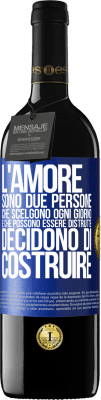 39,95 € Spedizione Gratuita | Vino rosso Edizione RED MBE Riserva L'amore sono due persone che scelgono ogni giorno e che possono essere distrutte, decidono di costruire Etichetta Blu. Etichetta personalizzabile Riserva 12 Mesi Raccogliere 2014 Tempranillo