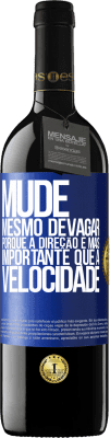 39,95 € Envio grátis | Vinho tinto Edição RED MBE Reserva Mude, mesmo devagar, porque a direção é mais importante que a velocidade Etiqueta Azul. Etiqueta personalizável Reserva 12 Meses Colheita 2015 Tempranillo