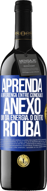 39,95 € Envio grátis | Vinho tinto Edição RED MBE Reserva Aprenda a diferença entre conexão e anexo. Um dá energia, o outro rouba Etiqueta Azul. Etiqueta personalizável Reserva 12 Meses Colheita 2015 Tempranillo