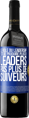 39,95 € Envoi gratuit | Vin rouge Édition RED MBE Réserve Le rôle du leadership est de produire plus de leaders pas plus de suiveurs Étiquette Bleue. Étiquette personnalisable Réserve 12 Mois Récolte 2016 Tempranillo