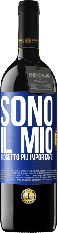 39,95 € Spedizione Gratuita | Vino rosso Edizione RED MBE Riserva Sono il mio progetto più importante Etichetta Blu. Etichetta personalizzabile Riserva 12 Mesi Raccogliere 2015 Tempranillo