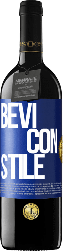 39,95 € Spedizione Gratuita | Vino rosso Edizione RED MBE Riserva Bevi con stile Etichetta Blu. Etichetta personalizzabile Riserva 12 Mesi Raccogliere 2014 Tempranillo