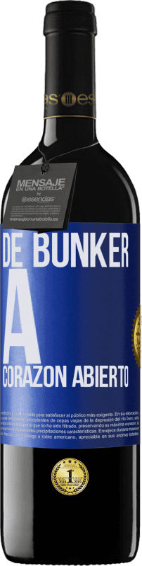 39,95 € Envío gratis | Vino Tinto Edición RED MBE Reserva De búnker a corazon abierto Etiqueta Azul. Etiqueta personalizable Reserva 12 Meses Cosecha 2015 Tempranillo