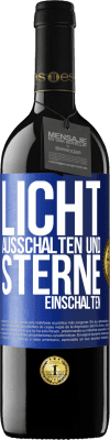 39,95 € Kostenloser Versand | Rotwein RED Ausgabe MBE Reserve Licht ausschalten und Sterne einschalten Blaue Markierung. Anpassbares Etikett Reserve 12 Monate Ernte 2015 Tempranillo