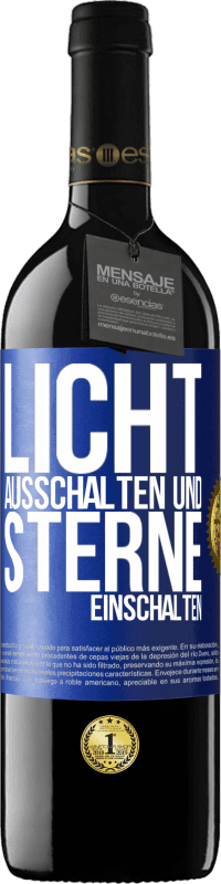 39,95 € Kostenloser Versand | Rotwein RED Ausgabe MBE Reserve Licht ausschalten und Sterne einschalten Blaue Markierung. Anpassbares Etikett Reserve 12 Monate Ernte 2015 Tempranillo