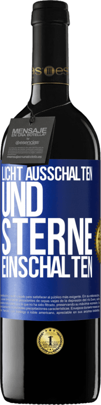 39,95 € Kostenloser Versand | Rotwein RED Ausgabe MBE Reserve Licht ausschalten und Sterne einschalten Blaue Markierung. Anpassbares Etikett Reserve 12 Monate Ernte 2015 Tempranillo