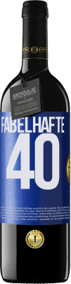 39,95 € Kostenloser Versand | Rotwein RED Ausgabe MBE Reserve Fabelhafte 40 Blaue Markierung. Anpassbares Etikett Reserve 12 Monate Ernte 2014 Tempranillo