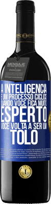 39,95 € Envio grátis | Vinho tinto Edição RED MBE Reserva A inteligência é um processo cíclico. Quando você fica muito esperto, você volta a ser um tolo Etiqueta Azul. Etiqueta personalizável Reserva 12 Meses Colheita 2014 Tempranillo