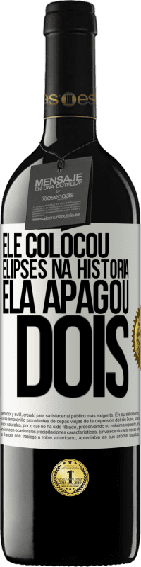39,95 € Envio grátis | Vinho tinto Edição RED MBE Reserva ele colocou elipses na história, ela apagou dois Etiqueta Branca. Etiqueta personalizável Reserva 12 Meses Colheita 2016 Tempranillo