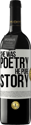 39,95 € Free Shipping | Red Wine RED Edition MBE Reserve She was poetry, he pure story White Label. Customizable label Reserve 12 Months Harvest 2014 Tempranillo