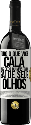 39,95 € Envio grátis | Vinho tinto Edição RED MBE Reserva Tudo o que você cala mais cedo ou mais tarde sai de seus olhos Etiqueta Branca. Etiqueta personalizável Reserva 12 Meses Colheita 2014 Tempranillo