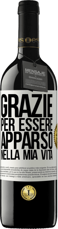 39,95 € Spedizione Gratuita | Vino rosso Edizione RED MBE Riserva Grazie per essere apparso nella mia vita Etichetta Bianca. Etichetta personalizzabile Riserva 12 Mesi Raccogliere 2016 Tempranillo
