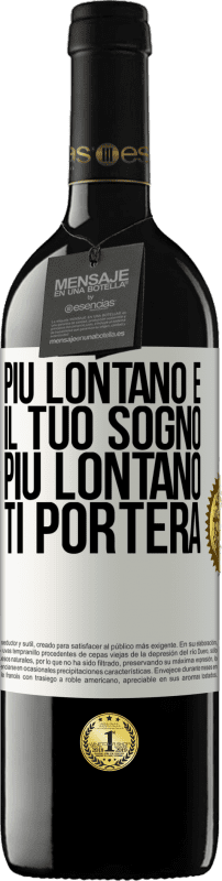 39,95 € Spedizione Gratuita | Vino rosso Edizione RED MBE Riserva Più lontano è il tuo sogno, più lontano ti porterà Etichetta Bianca. Etichetta personalizzabile Riserva 12 Mesi Raccogliere 2015 Tempranillo