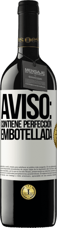 39,95 € Envío gratis | Vino Tinto Edición RED MBE Reserva Aviso: contiene perfección embotellada Etiqueta Blanca. Etiqueta personalizable Reserva 12 Meses Cosecha 2015 Tempranillo