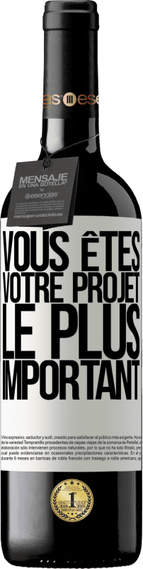 39,95 € Envoi gratuit | Vin rouge Édition RED MBE Réserve Vous êtes votre projet le plus important Étiquette Blanche. Étiquette personnalisable Réserve 12 Mois Récolte 2015 Tempranillo