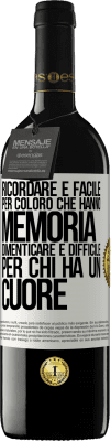 39,95 € Spedizione Gratuita | Vino rosso Edizione RED MBE Riserva Ricordare è facile per coloro che hanno memoria. Dimenticare è difficile per chi ha un cuore Etichetta Bianca. Etichetta personalizzabile Riserva 12 Mesi Raccogliere 2015 Tempranillo