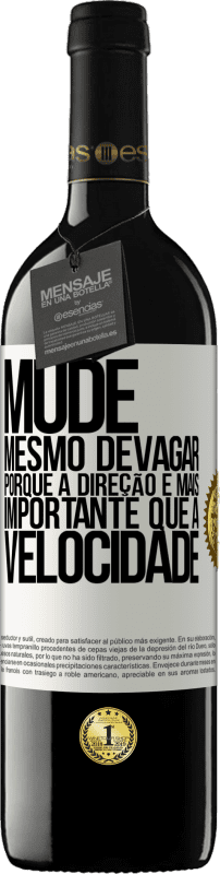 39,95 € Envio grátis | Vinho tinto Edição RED MBE Reserva Mude, mesmo devagar, porque a direção é mais importante que a velocidade Etiqueta Branca. Etiqueta personalizável Reserva 12 Meses Colheita 2015 Tempranillo