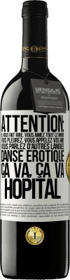 39,95 € Envoi gratuit | Vin rouge Édition RED MBE Réserve Attention: il vous fait rire, vous aimez tout le monde, vous pleurez, vous appelez vos amis, vous parlez d'autres langues, danse Étiquette Blanche. Étiquette personnalisable Réserve 12 Mois Récolte 2014 Tempranillo