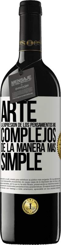 39,95 € Envío gratis | Vino Tinto Edición RED MBE Reserva ARTE. La expresión de los pensamientos más complejos de la manera más simple Etiqueta Blanca. Etiqueta personalizable Reserva 12 Meses Cosecha 2015 Tempranillo