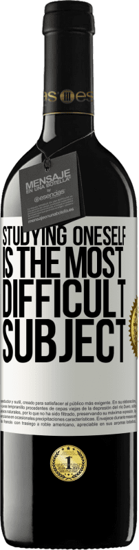 39,95 € 免费送货 | 红酒 RED版 MBE 预订 自学是最困难的课题 白标. 可自定义的标签 预订 12 个月 收成 2016 Tempranillo