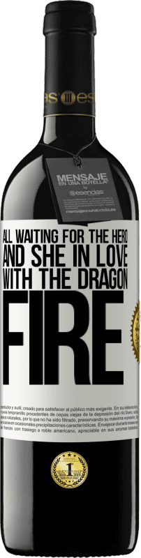 39,95 € Free Shipping | Red Wine RED Edition MBE Reserve All waiting for the hero and she in love with the dragon fire White Label. Customizable label Reserve 12 Months Harvest 2015 Tempranillo