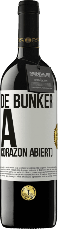 39,95 € Envío gratis | Vino Tinto Edición RED MBE Reserva De búnker a corazon abierto Etiqueta Blanca. Etiqueta personalizable Reserva 12 Meses Cosecha 2015 Tempranillo