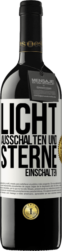 39,95 € Kostenloser Versand | Rotwein RED Ausgabe MBE Reserve Licht ausschalten und Sterne einschalten Weißes Etikett. Anpassbares Etikett Reserve 12 Monate Ernte 2015 Tempranillo