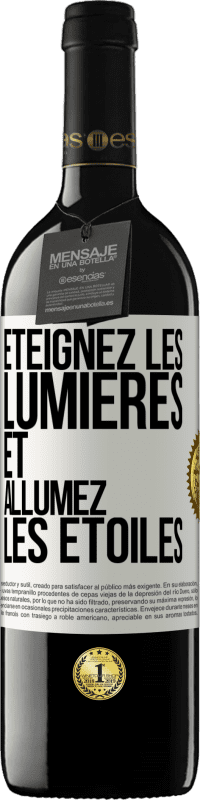 39,95 € Envoi gratuit | Vin rouge Édition RED MBE Réserve Éteignez les lumières et allumez les étoiles Étiquette Blanche. Étiquette personnalisable Réserve 12 Mois Récolte 2015 Tempranillo