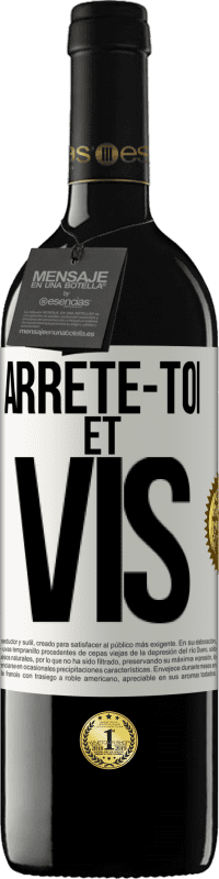 39,95 € Envoi gratuit | Vin rouge Édition RED MBE Réserve Arrête-toi et vis Étiquette Blanche. Étiquette personnalisable Réserve 12 Mois Récolte 2014 Tempranillo