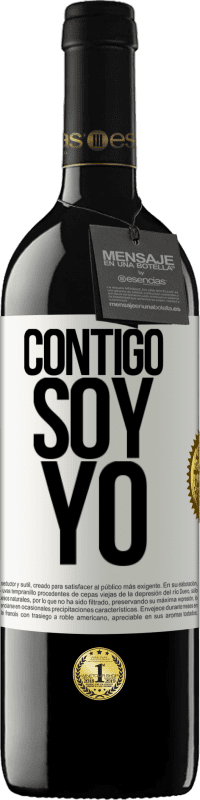 39,95 € Envío gratis | Vino Tinto Edición RED MBE Reserva Contigo soy yo Etiqueta Blanca. Etiqueta personalizable Reserva 12 Meses Cosecha 2015 Tempranillo