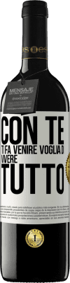 39,95 € Spedizione Gratuita | Vino rosso Edizione RED MBE Riserva Con te ti fa venire voglia di vivere tutto Etichetta Bianca. Etichetta personalizzabile Riserva 12 Mesi Raccogliere 2016 Tempranillo