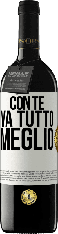 39,95 € Spedizione Gratuita | Vino rosso Edizione RED MBE Riserva Con te va tutto meglio Etichetta Bianca. Etichetta personalizzabile Riserva 12 Mesi Raccogliere 2015 Tempranillo