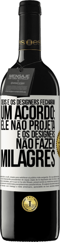 39,95 € Envio grátis | Vinho tinto Edição RED MBE Reserva Deus e os designers fecharam um acordo: ele não projeta e os designers não fazem milagres Etiqueta Branca. Etiqueta personalizável Reserva 12 Meses Colheita 2014 Tempranillo