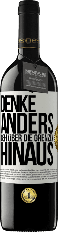 39,95 € Kostenloser Versand | Rotwein RED Ausgabe MBE Reserve Denke anders. Geh über die Grenzen hinaus Weißes Etikett. Anpassbares Etikett Reserve 12 Monate Ernte 2014 Tempranillo