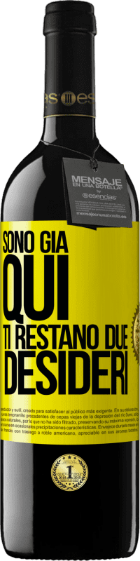 39,95 € Spedizione Gratuita | Vino rosso Edizione RED MBE Riserva Sono già qui. Ti restano due desideri Etichetta Gialla. Etichetta personalizzabile Riserva 12 Mesi Raccogliere 2016 Tempranillo