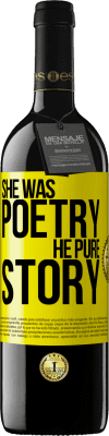 39,95 € Free Shipping | Red Wine RED Edition MBE Reserve She was poetry, he pure story Yellow Label. Customizable label Reserve 12 Months Harvest 2015 Tempranillo