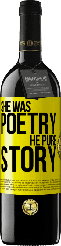 39,95 € Free Shipping | Red Wine RED Edition MBE Reserve She was poetry, he pure story Yellow Label. Customizable label Reserve 12 Months Harvest 2014 Tempranillo