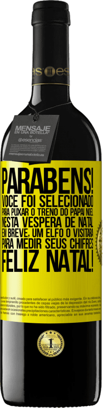 39,95 € Envio grátis | Vinho tinto Edição RED MBE Reserva Parabéns! Você foi selecionado para puxar o trenó do Papai Noel nesta véspera de Natal. Em breve, um elfo o visitará para Etiqueta Amarela. Etiqueta personalizável Reserva 12 Meses Colheita 2016 Tempranillo
