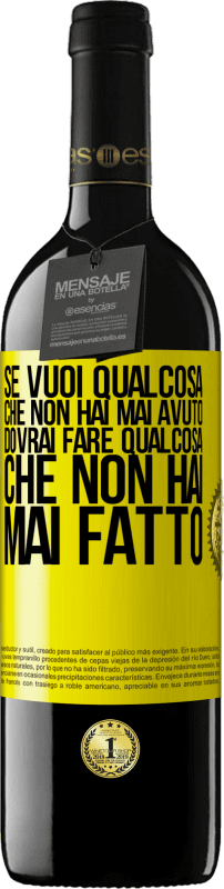 39,95 € Spedizione Gratuita | Vino rosso Edizione RED MBE Riserva Se vuoi qualcosa che non hai mai avuto, dovrai fare qualcosa che non hai mai fatto Etichetta Gialla. Etichetta personalizzabile Riserva 12 Mesi Raccogliere 2015 Tempranillo