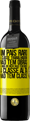 39,95 € Envio grátis | Vinho tinto Edição RED MBE Reserva Um país raro: a classe trabalhadora não tem obras, a caixa do meio não tem meios, a classe alta não tem classe Etiqueta Amarela. Etiqueta personalizável Reserva 12 Meses Colheita 2014 Tempranillo