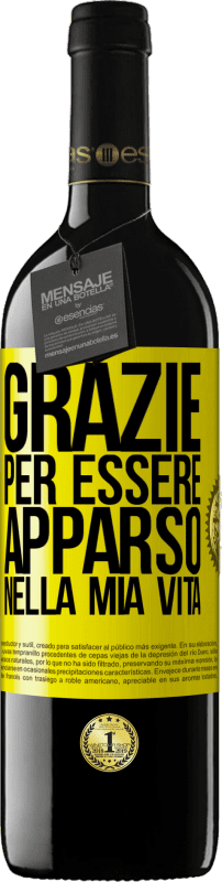 39,95 € Spedizione Gratuita | Vino rosso Edizione RED MBE Riserva Grazie per essere apparso nella mia vita Etichetta Gialla. Etichetta personalizzabile Riserva 12 Mesi Raccogliere 2016 Tempranillo
