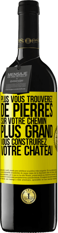 39,95 € Envoi gratuit | Vin rouge Édition RED MBE Réserve Plus vous trouverez de pierres sur votre chemin, plus grand vous construirez votre château Étiquette Jaune. Étiquette personnalisable Réserve 12 Mois Récolte 2015 Tempranillo