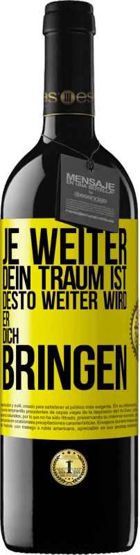 39,95 € Kostenloser Versand | Rotwein RED Ausgabe MBE Reserve Je weiter dein Traum ist, desto weiter wird er dich bringen Gelbes Etikett. Anpassbares Etikett Reserve 12 Monate Ernte 2015 Tempranillo