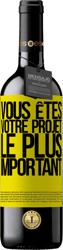 39,95 € Envoi gratuit | Vin rouge Édition RED MBE Réserve Vous êtes votre projet le plus important Étiquette Jaune. Étiquette personnalisable Réserve 12 Mois Récolte 2015 Tempranillo