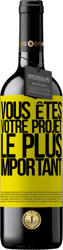 39,95 € Envoi gratuit | Vin rouge Édition RED MBE Réserve Vous êtes votre projet le plus important Étiquette Jaune. Étiquette personnalisable Réserve 12 Mois Récolte 2016 Tempranillo