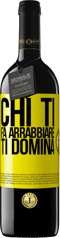 39,95 € Spedizione Gratuita | Vino rosso Edizione RED MBE Riserva Chi ti fa arrabbiare ti domina Etichetta Gialla. Etichetta personalizzabile Riserva 12 Mesi Raccogliere 2015 Tempranillo