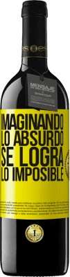 39,95 € Envío gratis | Vino Tinto Edición RED MBE Reserva Imaginando lo absurdo se logra lo imposible Etiqueta Amarilla. Etiqueta personalizable Reserva 12 Meses Cosecha 2016 Tempranillo