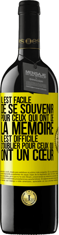 39,95 € Envoi gratuit | Vin rouge Édition RED MBE Réserve Il est facile de se souvenir pour ceux qui ont de la mémoire. Il est difficile d'oublier pour ceux qui ont un cœur Étiquette Jaune. Étiquette personnalisable Réserve 12 Mois Récolte 2015 Tempranillo